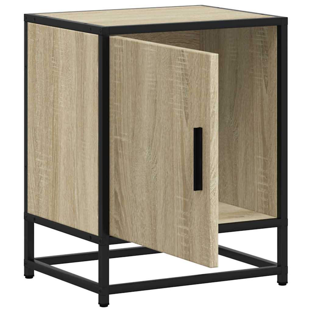Mesa de cabeceira sonoma carvalho 40x31x50 cm madeira e metal