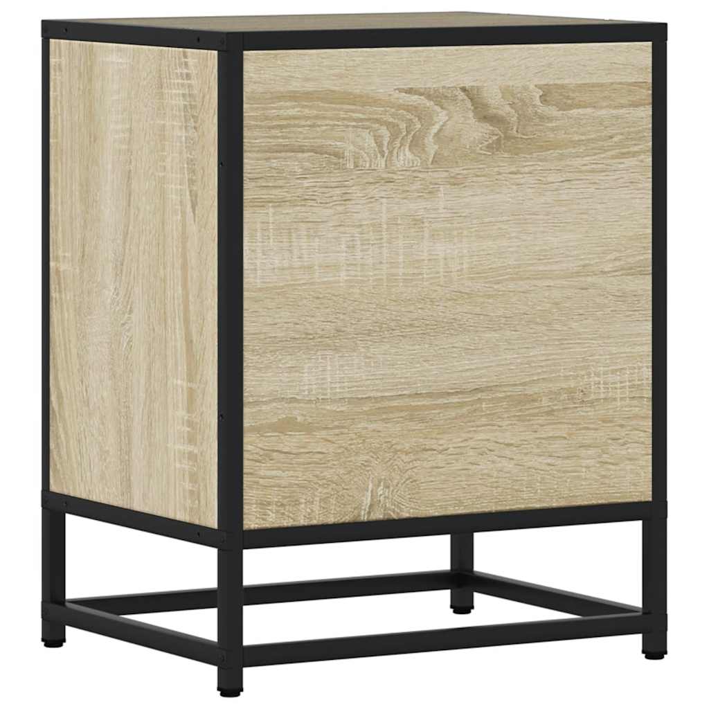 Mesa de cabeceira sonoma carvalho 40x31x50 cm madeira e metal