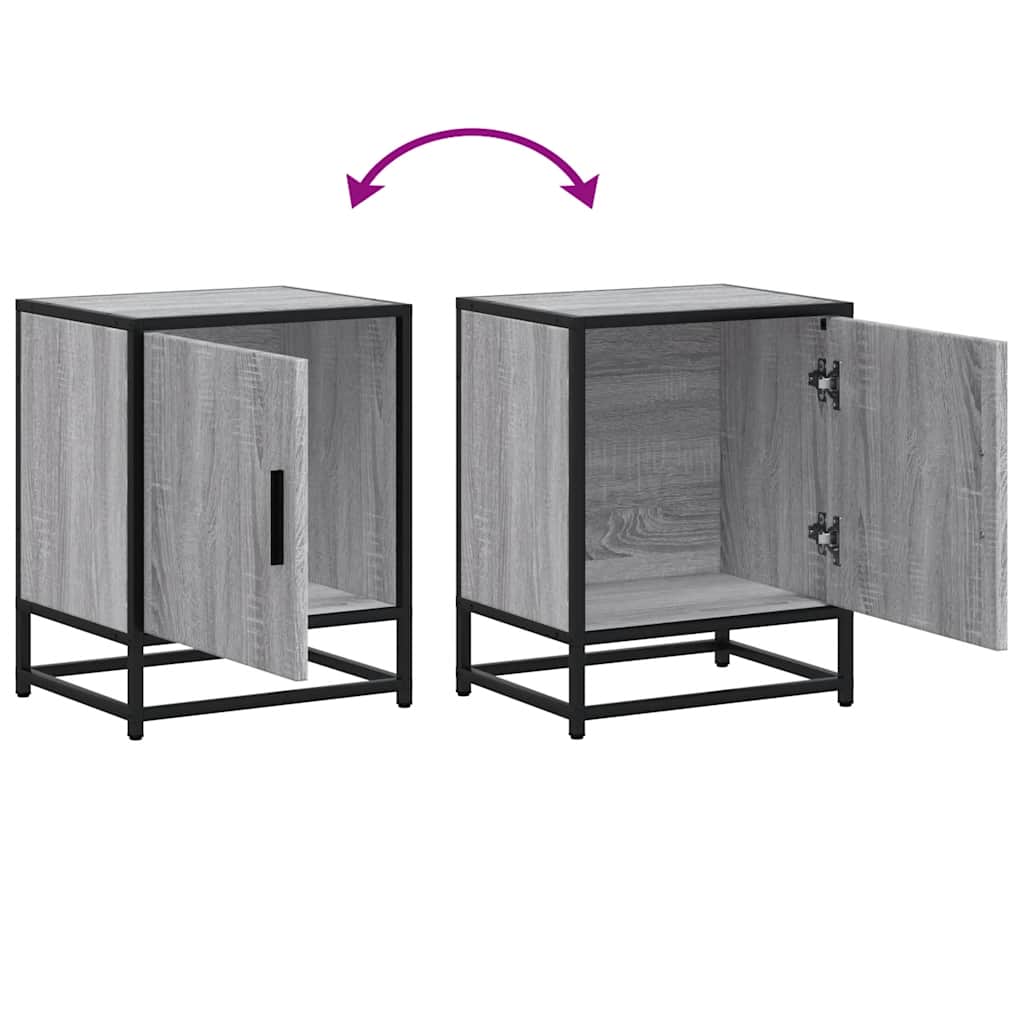 Mesas de cabeceira 2 pcs sonoma cinzento 40x31x50 cm madeira