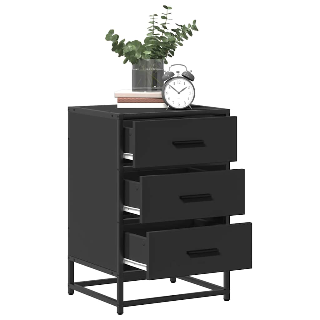 Mesa de cabeceira 40x34,5x60cm derivados de madeira preto metal
