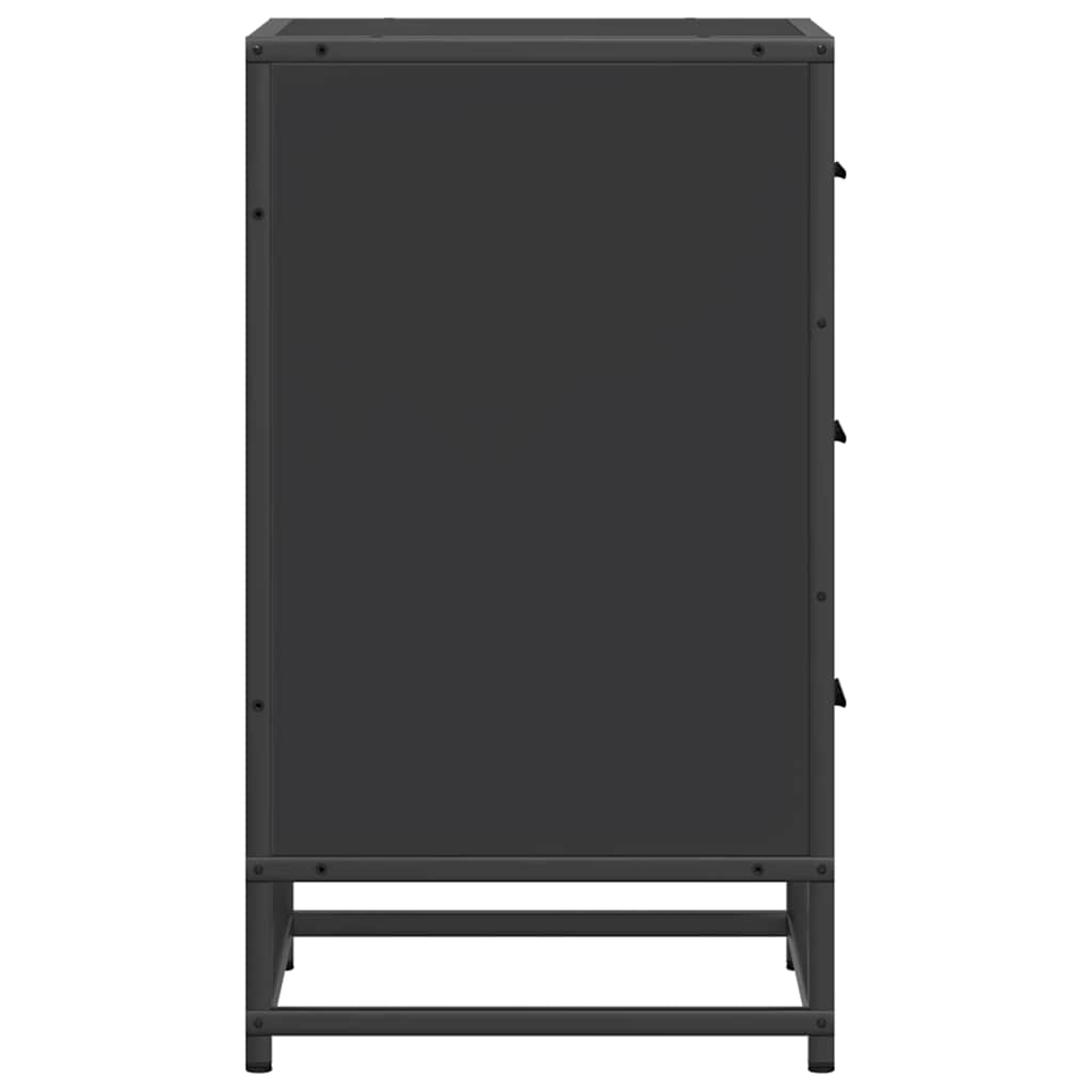 Mesa de cabeceira 40x34,5x60cm derivados de madeira preto metal