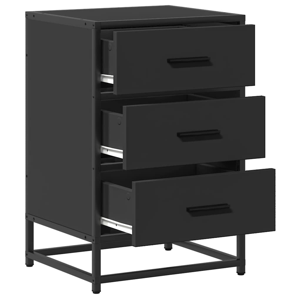 Mesa de cabeceira 40x34,5x60cm derivados de madeira preto metal