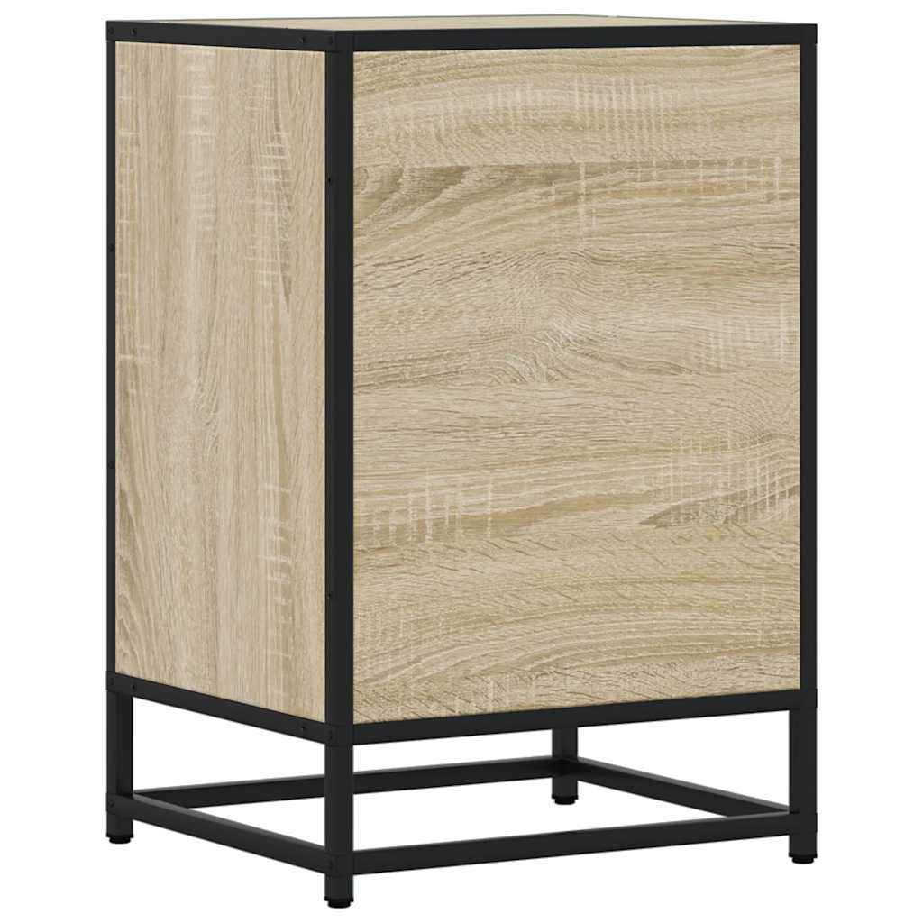 Mesa de cabeceira sonoma carvalho 40x34,5x60 cm madeira e metal