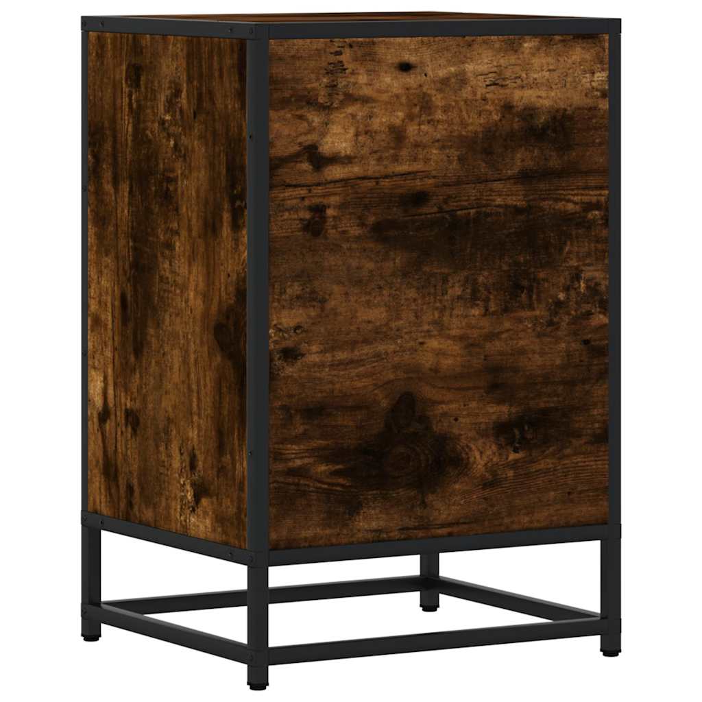 Mesa de cabeceira em carvalho fumado 40x34,5x60cm madeira metal