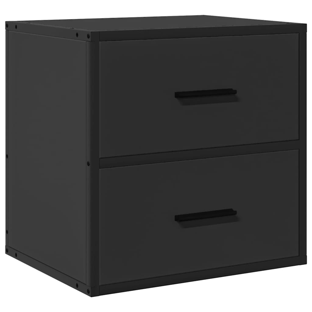 Mesas de cabeceira de parede 2 pcs 40x31x39,5 cm preto