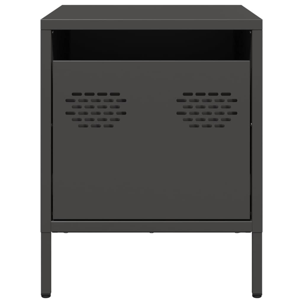 Bedside tables 2 pcs 35x39x43.5 cm black steel
