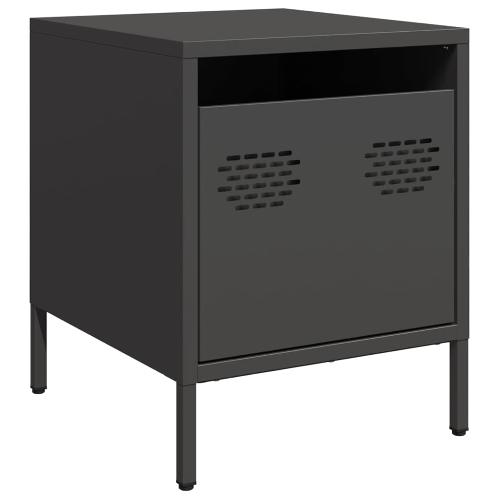 Bedside tables 2 pcs 35x39x43.5 cm black steel