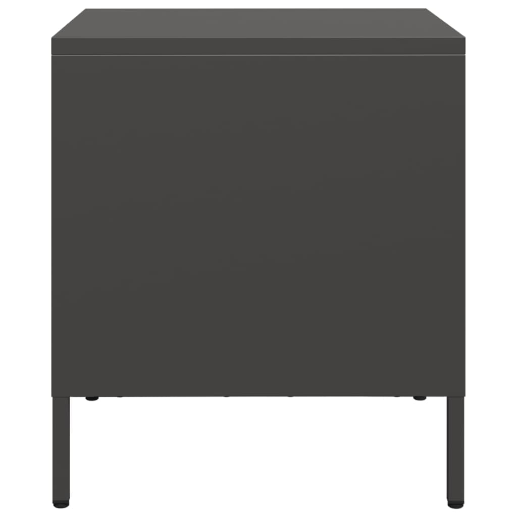 Bedside tables 2 pcs 35x39x43.5 cm black steel