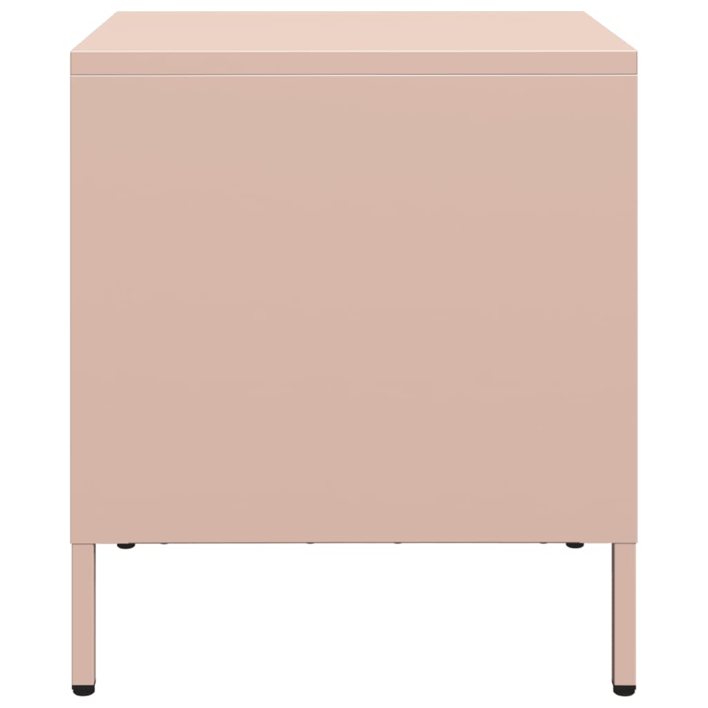 Mesas de cabeceira 2 pcs 35x39x43,5 cm aço rosa
