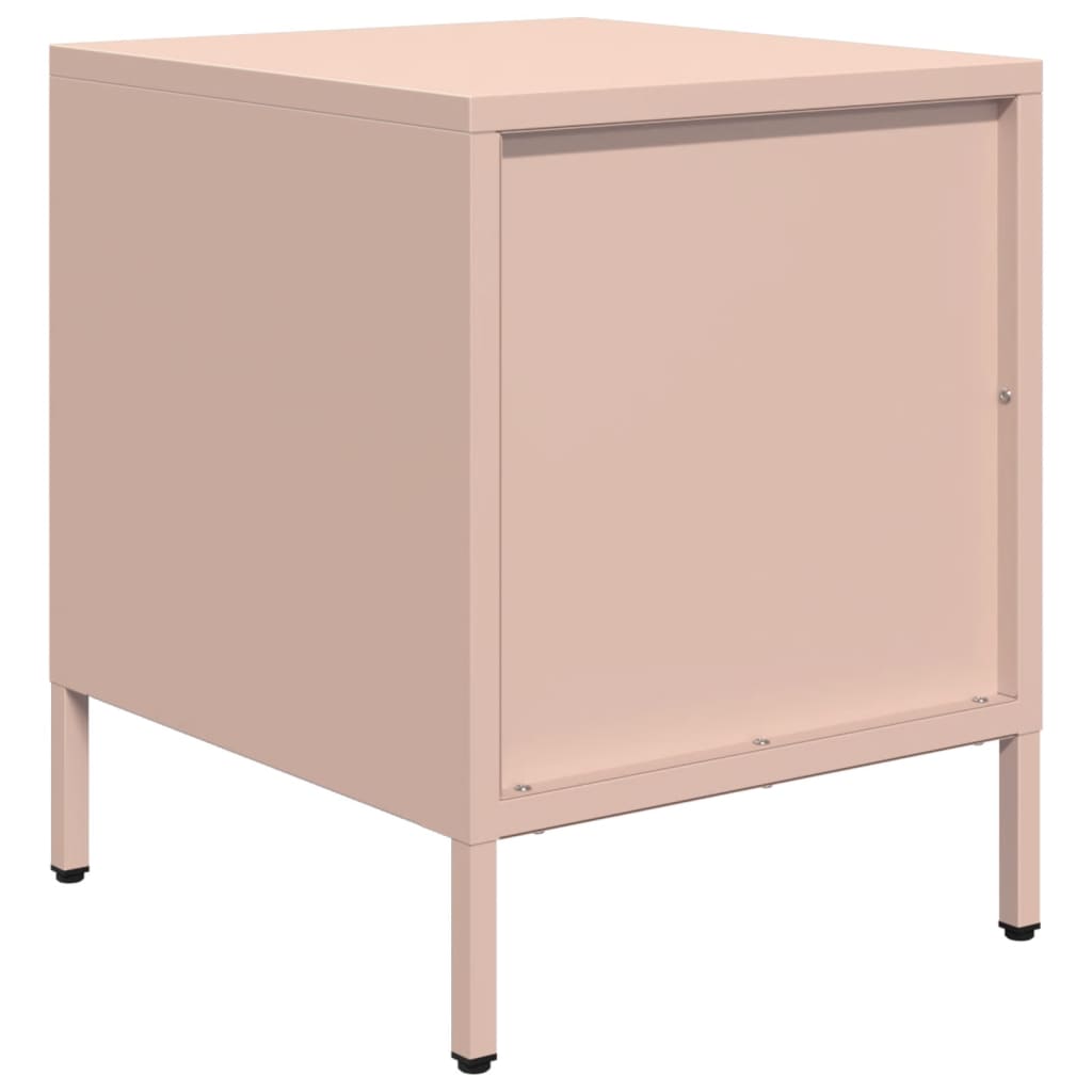 Mesas de cabeceira 2 pcs 35x39x43,5 cm aço rosa
