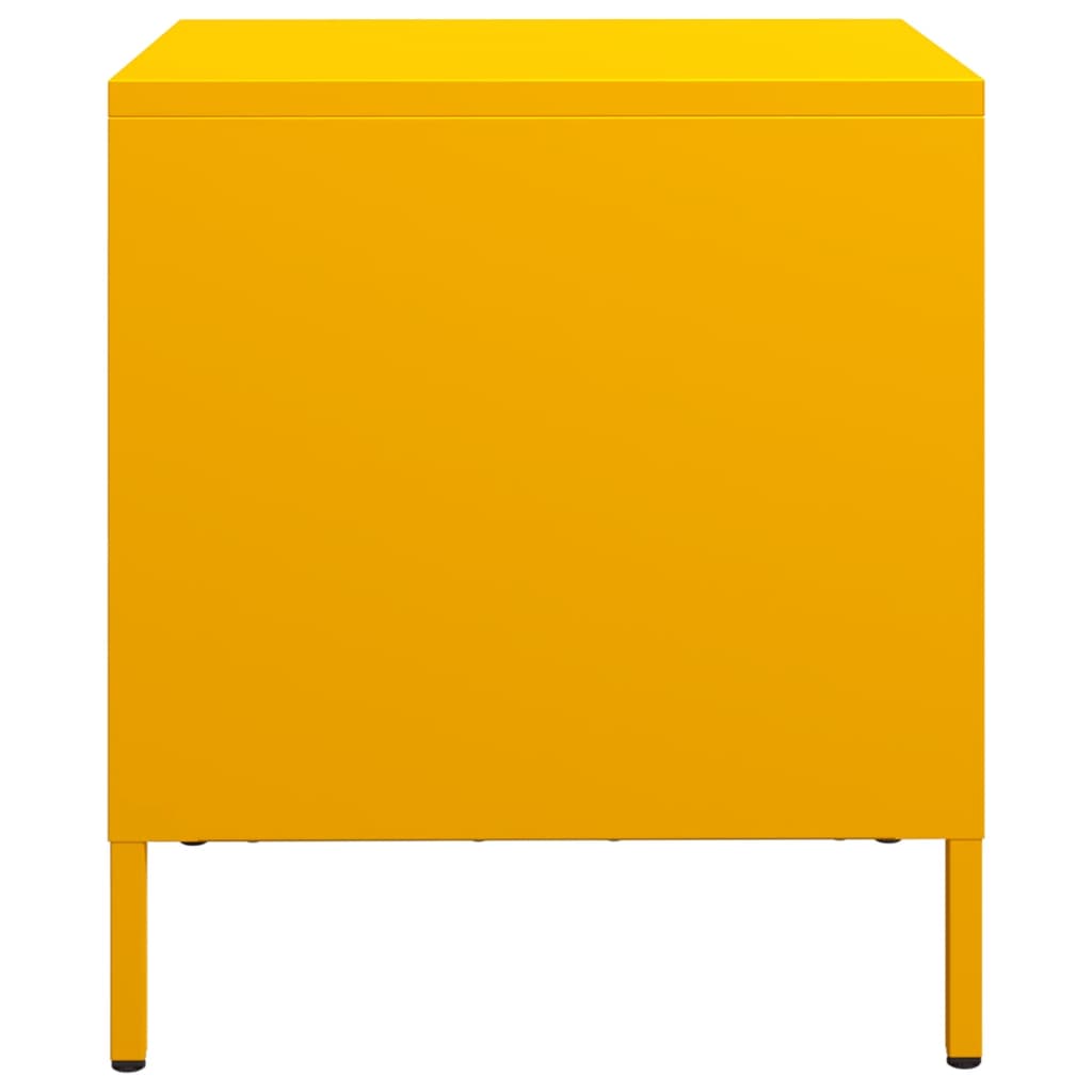 Mesa de cabeceira 35x39x43,5 cm aço amarelo mostarda