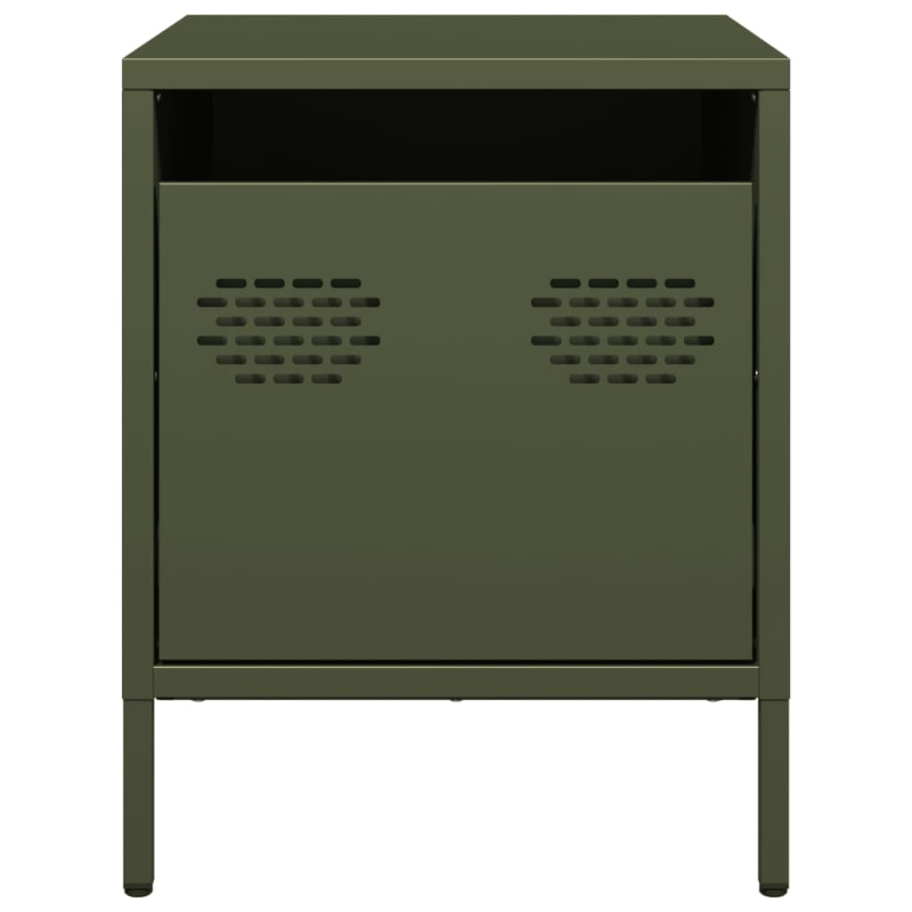 Mesa de cabeceira 35x39x43,5 cm aço verde azeitona