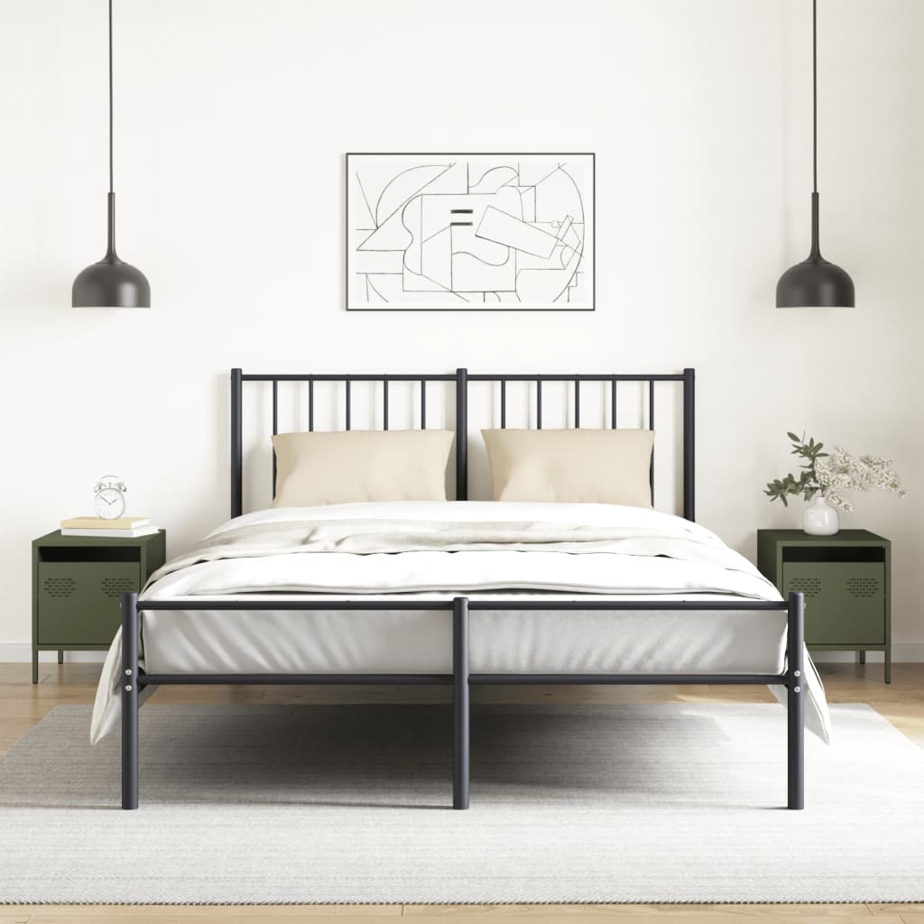 Bedside tables 2 pcs 35x39x43.5 cm steel olive green