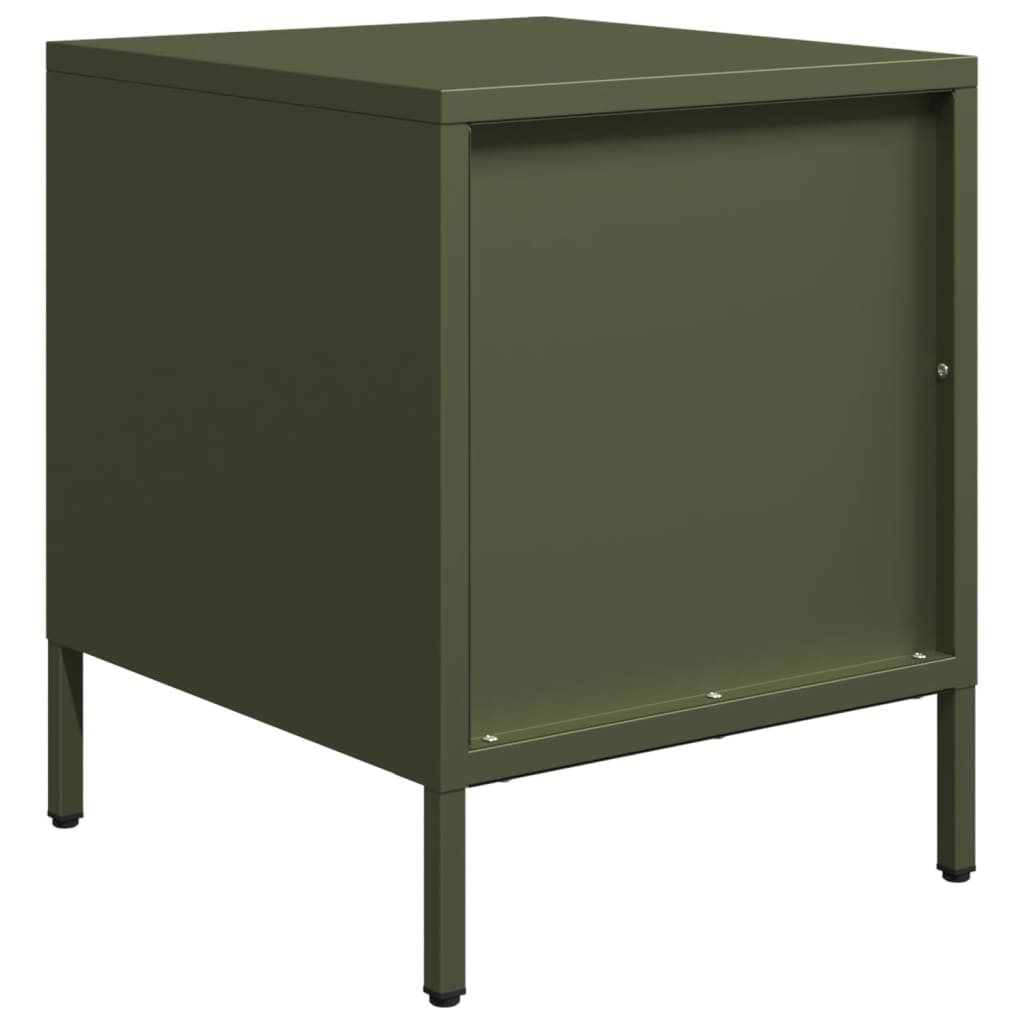Bedside tables 2 pcs 35x39x43.5 cm steel olive green