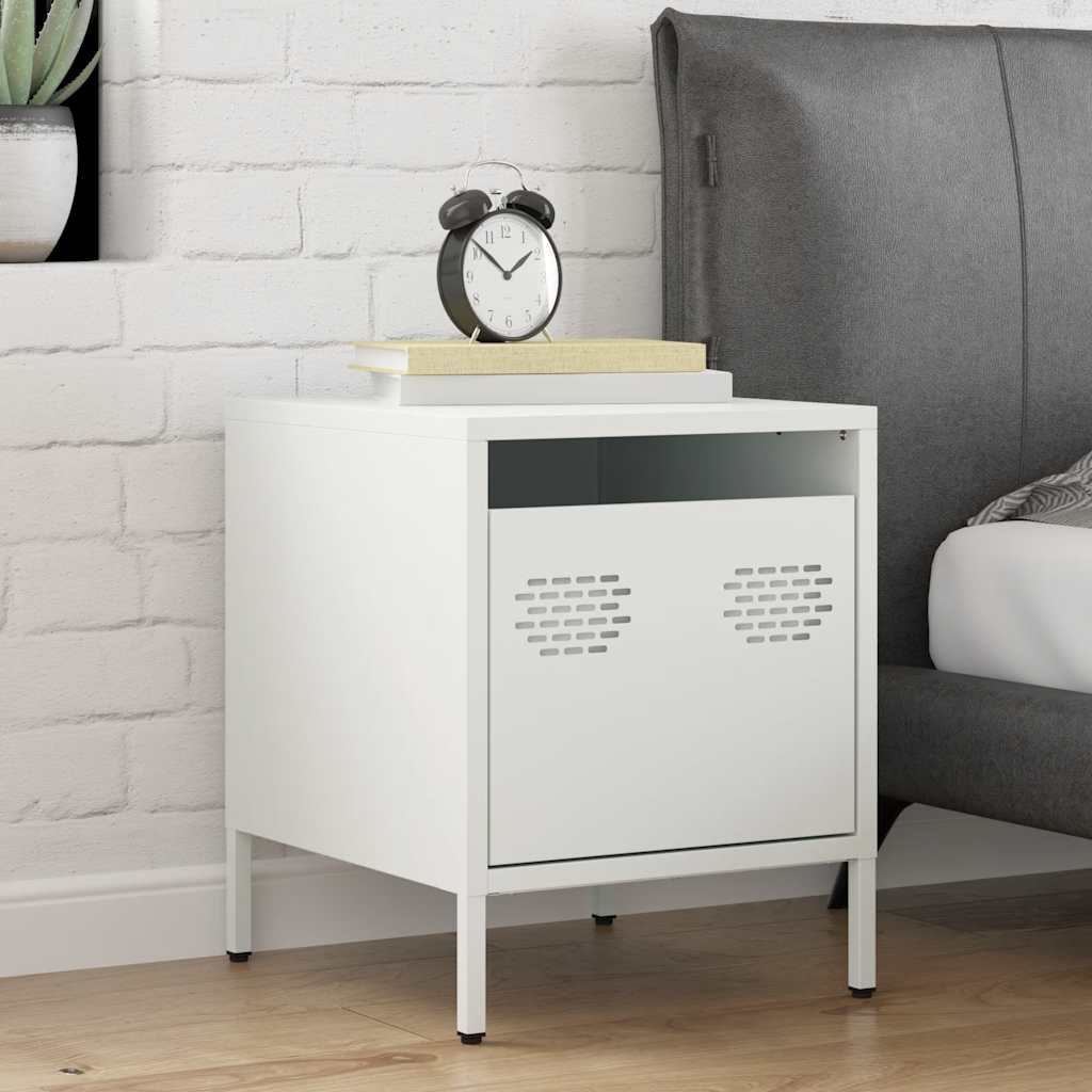 Mesa de cabeceira 35x39x43,5 cm aço branco