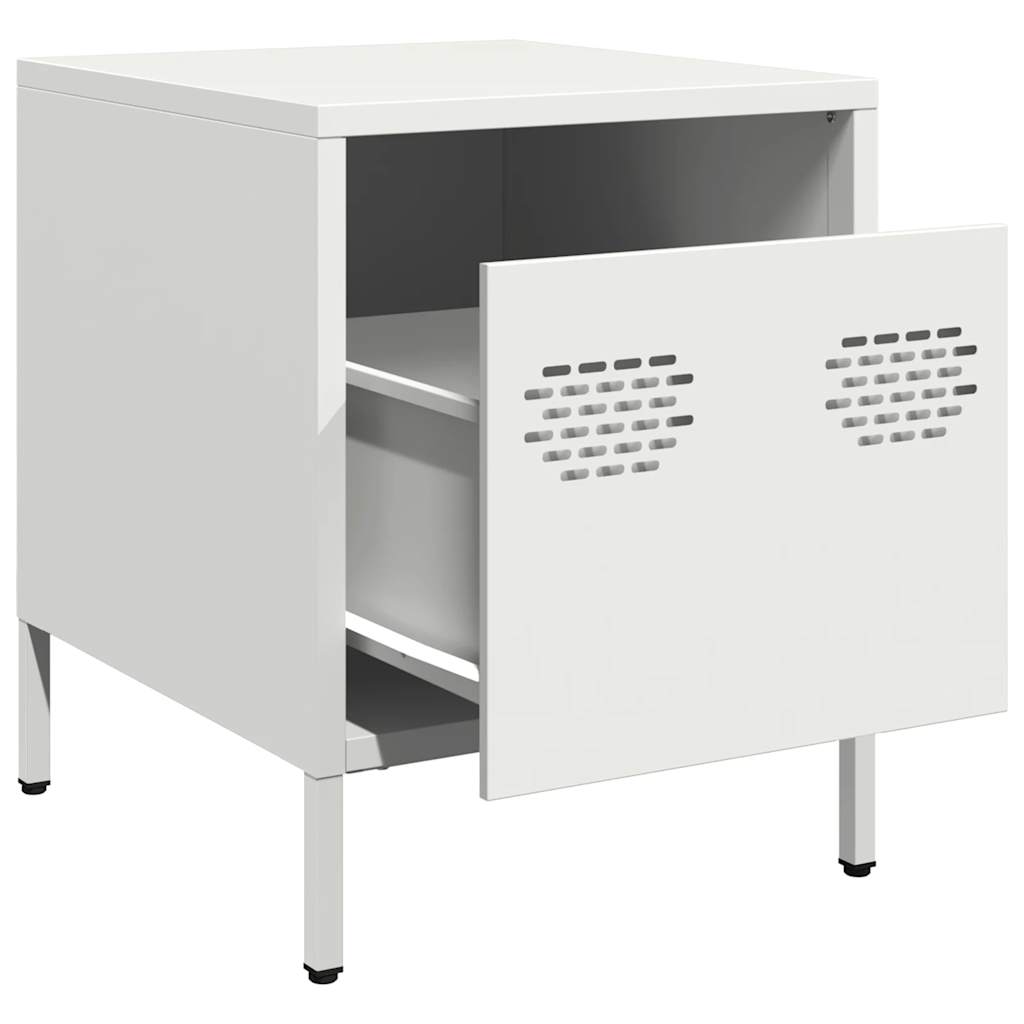 Mesa de cabeceira 35x39x43,5 cm aço branco