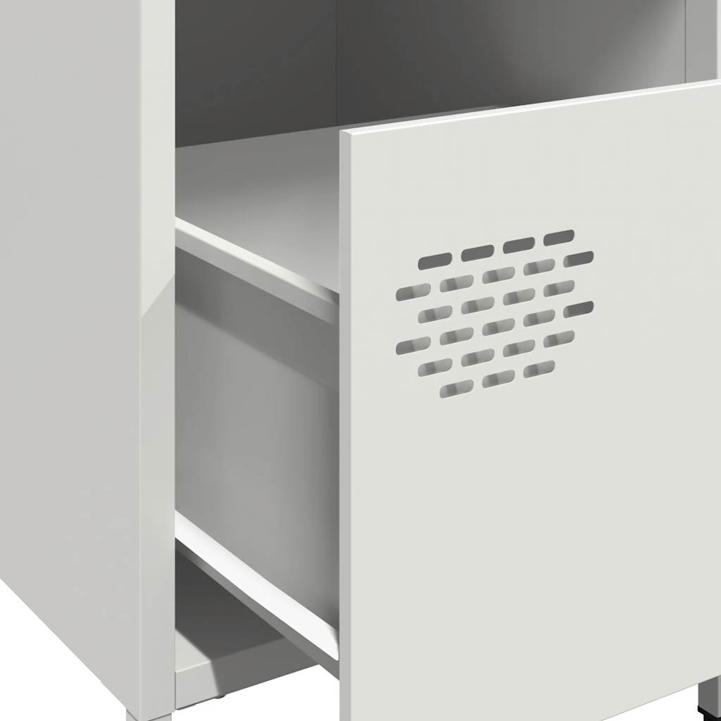 Mesa de cabeceira 35x39x43,5 cm aço branco