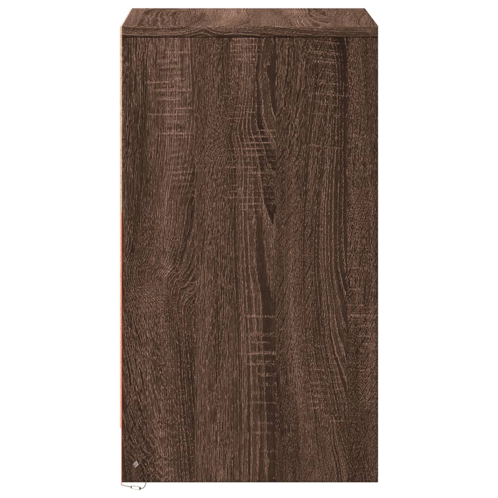Mesa cabeceira c/ luzes LED derivados madeira carvalho castanho