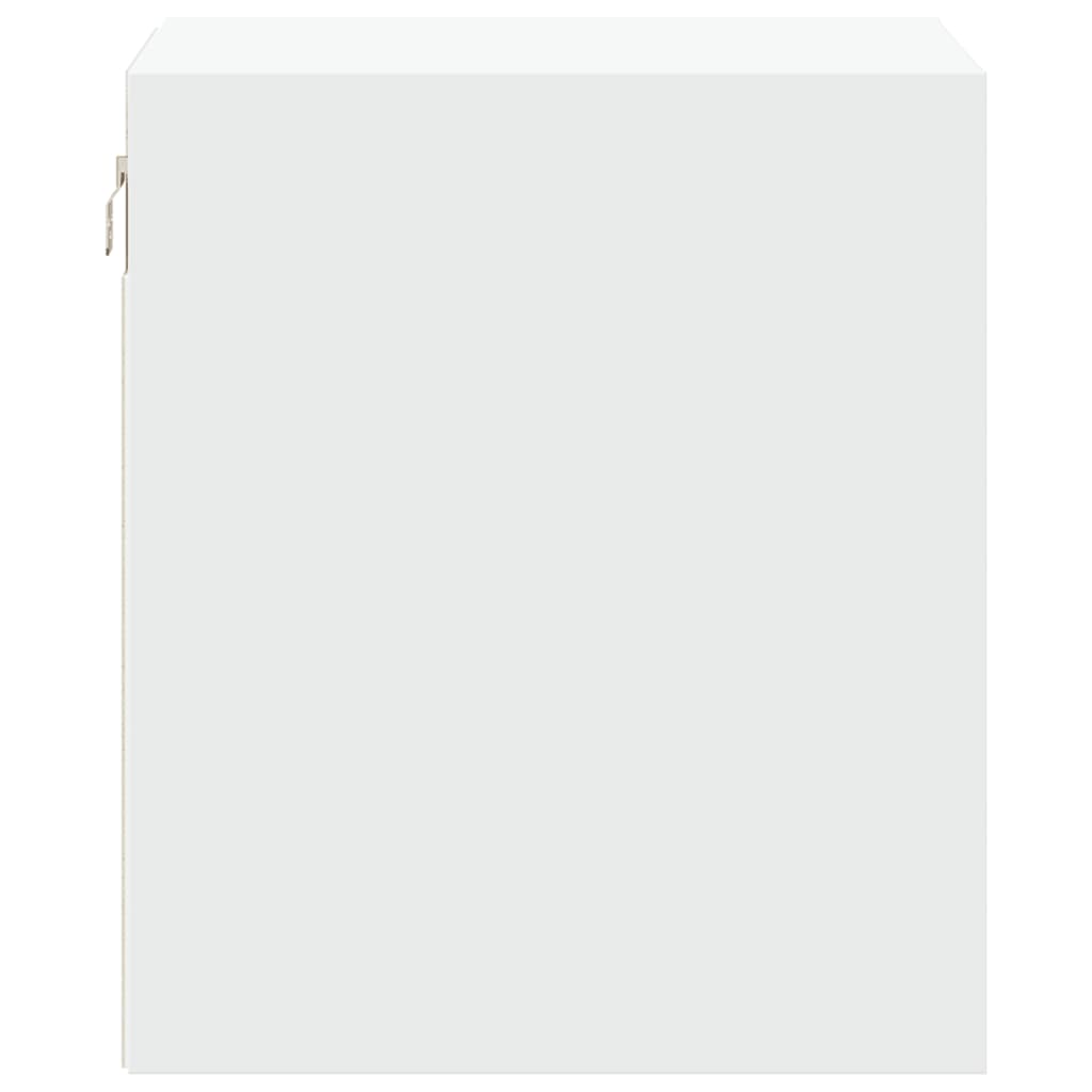 Mesas de cabeceira de parede com luzes LED 2 pcs branco