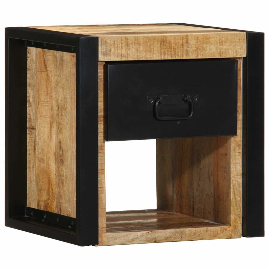 Bedside table 40x35x40 cm solid rough mango wood