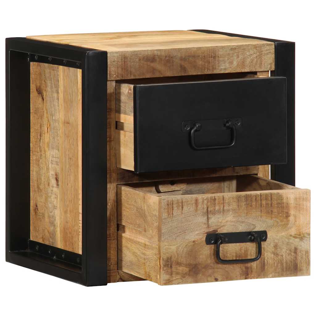 Bedside table 40x35x40 cm solid rough mango wood