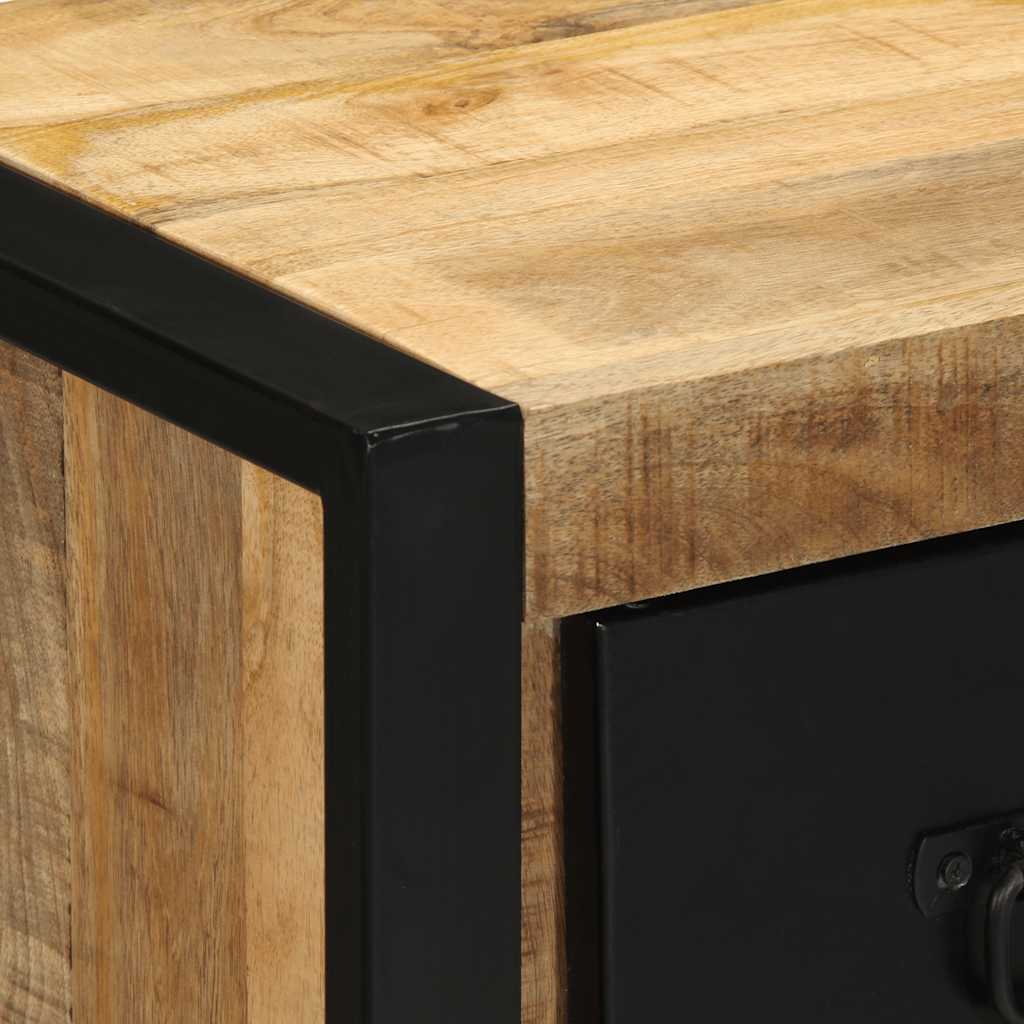 Bedside table 40x35x40 cm solid rough mango wood