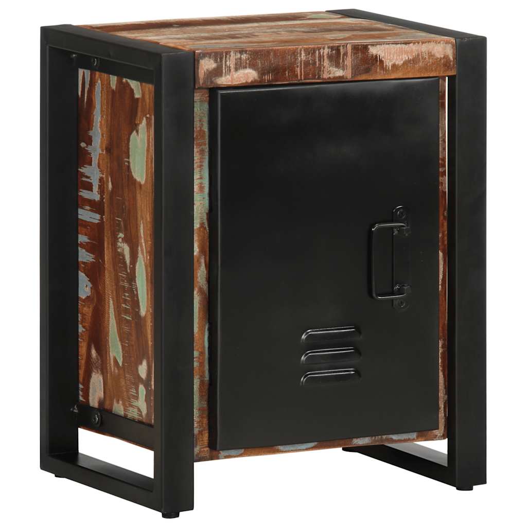 Multicoloured bedside table 40x30x51cm solid reclaimed wood