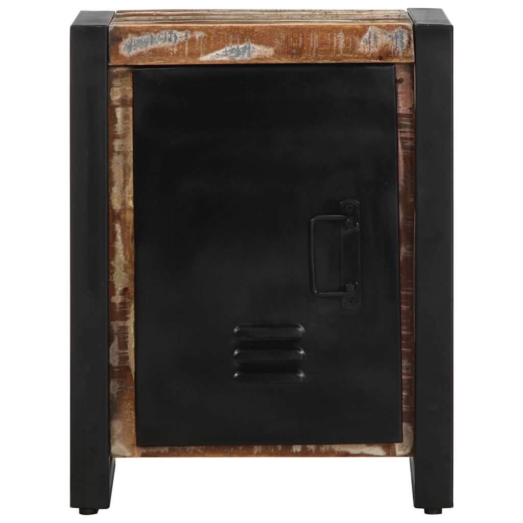 Multicoloured bedside table 40x30x51cm solid reclaimed wood