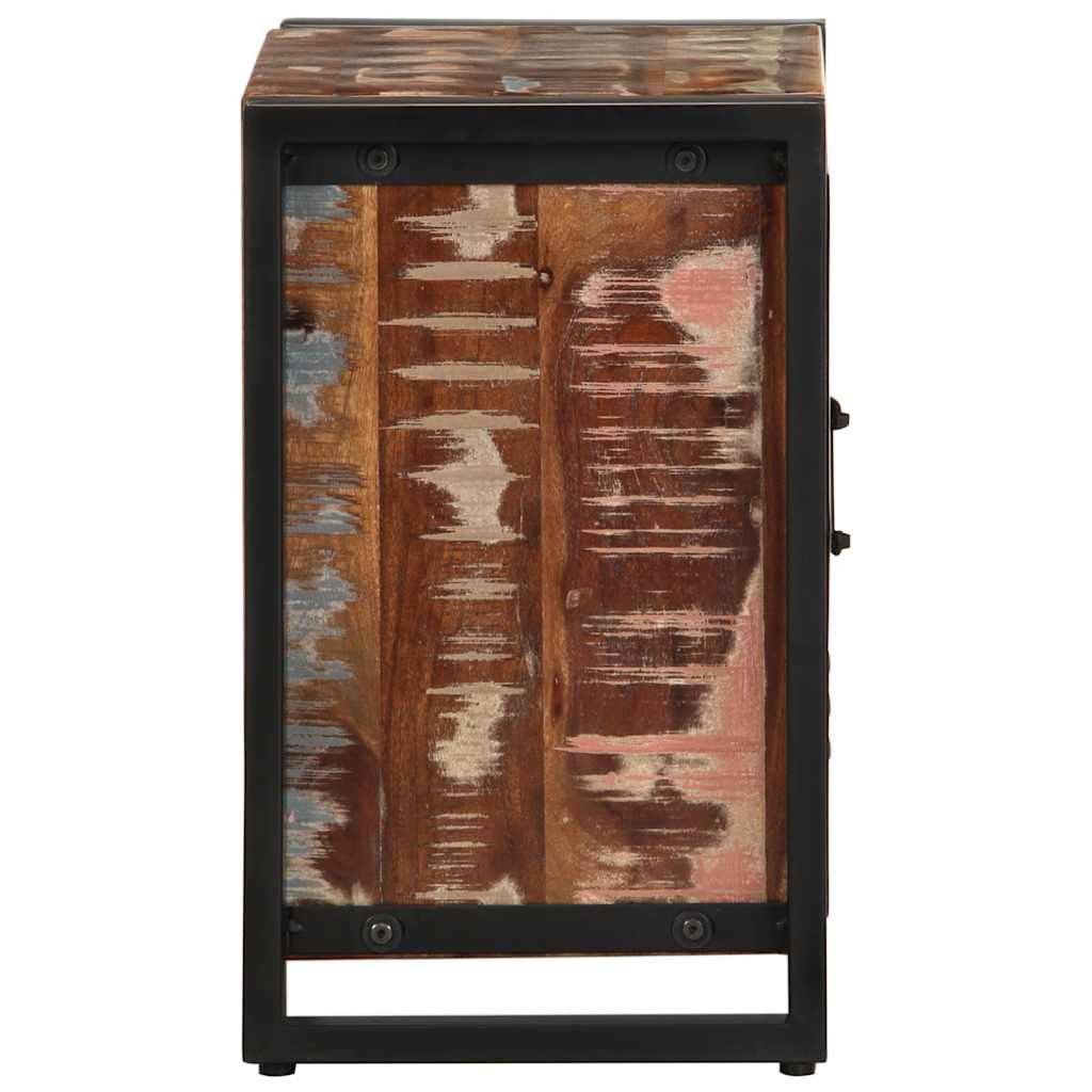 Multicoloured bedside table 40x30x51cm solid reclaimed wood