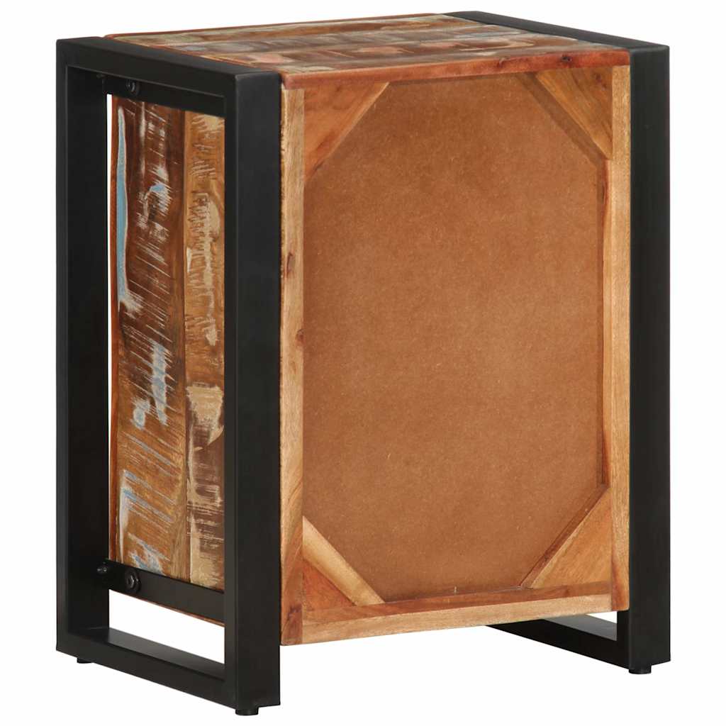 Multicoloured bedside table 40x30x51cm solid reclaimed wood