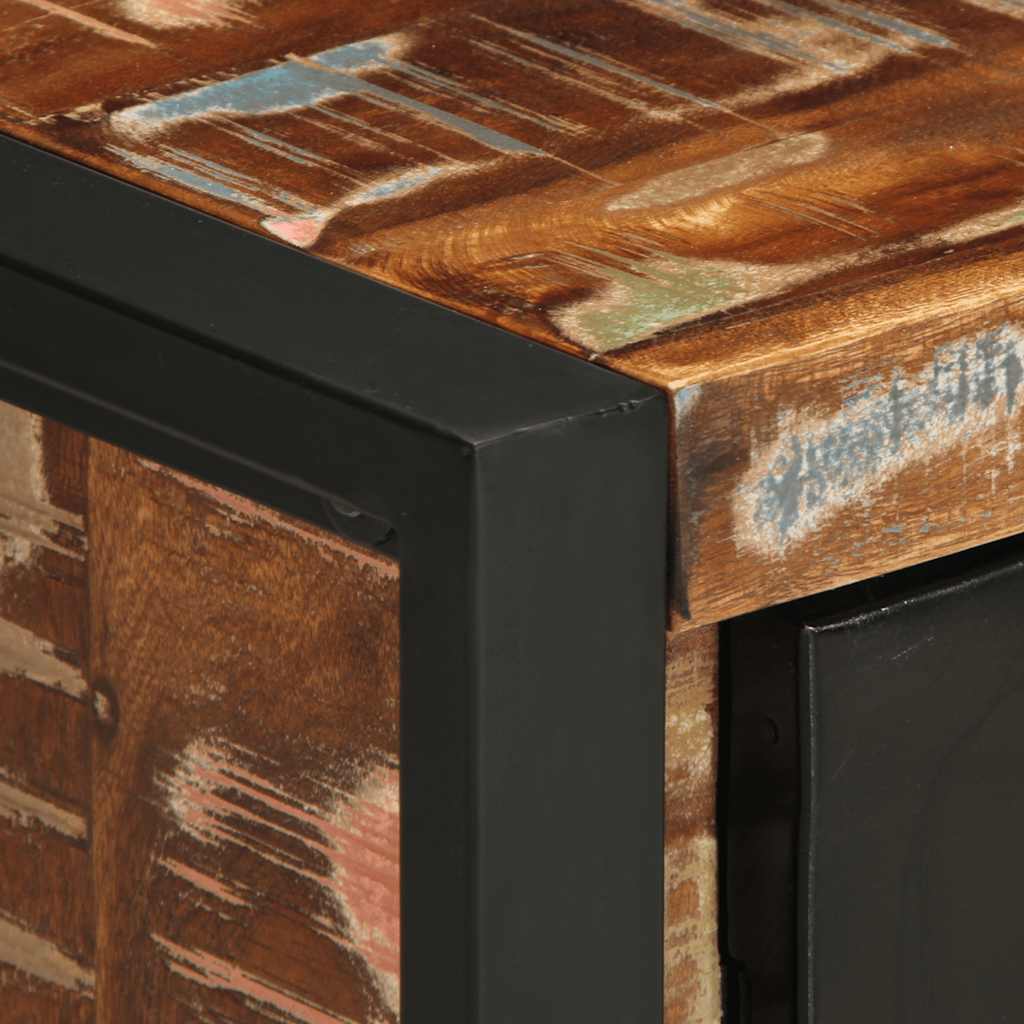 Multicoloured bedside table 40x30x51cm solid reclaimed wood