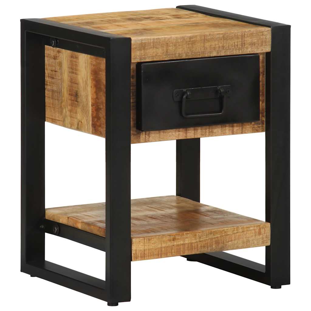 Bedside table 35x34x45 cm solid rough mango wood