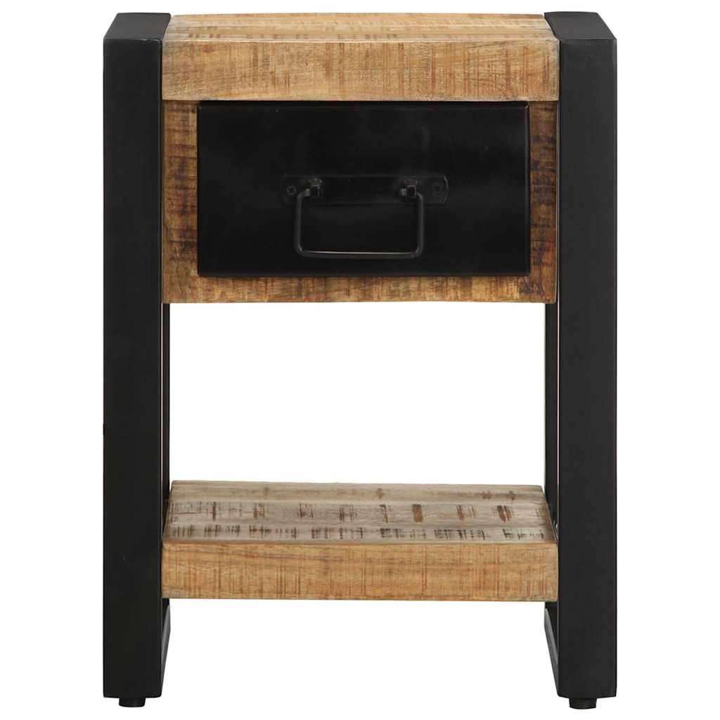 Bedside table 35x34x45 cm solid rough mango wood