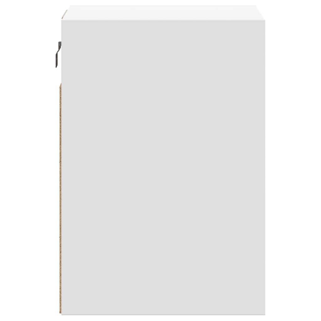 Wall mounted bedside table with white LED lights