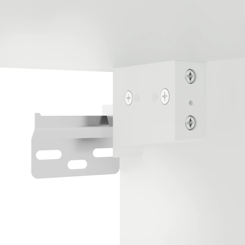 Wall mounted bedside table with white LED lights