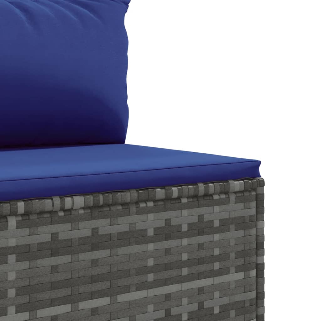 10 pcs garden sofa set with cushions poly rattan grey