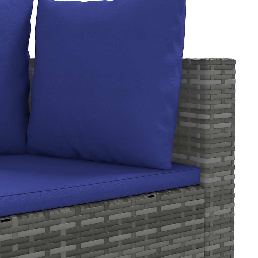 10 pcs garden sofa set with cushions poly rattan grey
