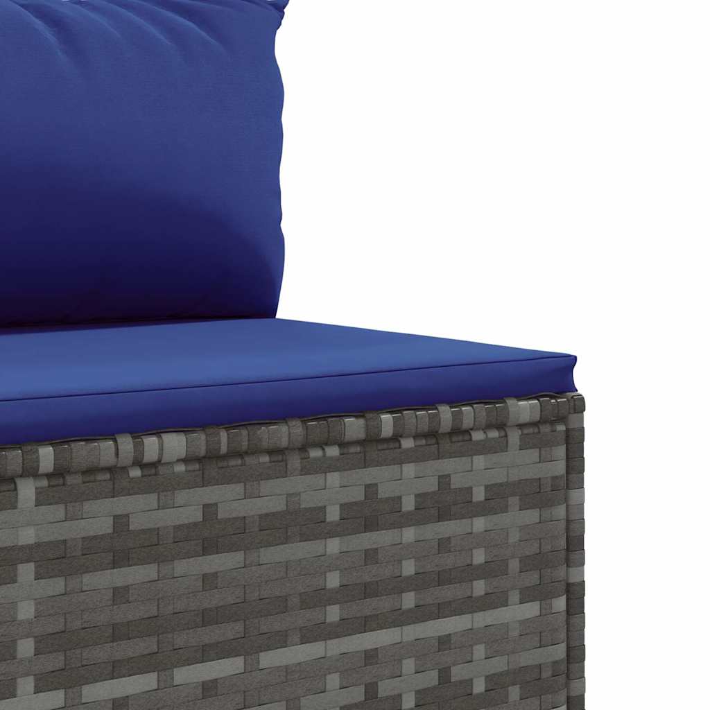 10 pcs garden sofa set with cushions poly rattan grey