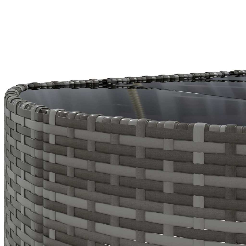 10 pcs garden sofa set with cushions poly rattan grey