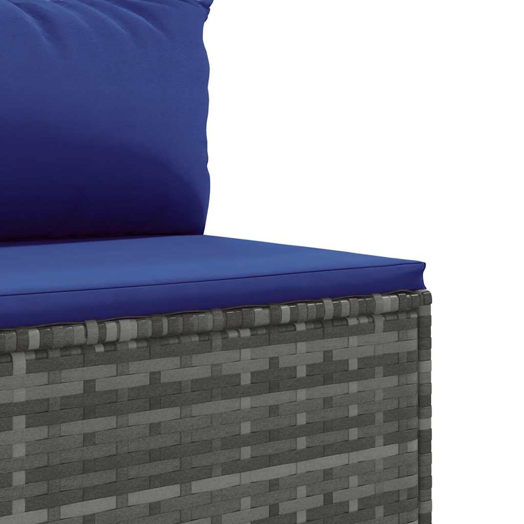 10 pcs garden sofa set with cushions poly rattan grey