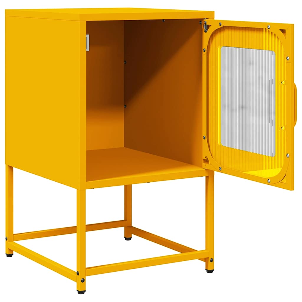 Mesa de cabeceira 36x39x60,5 cm aço laminado a frio mostarda