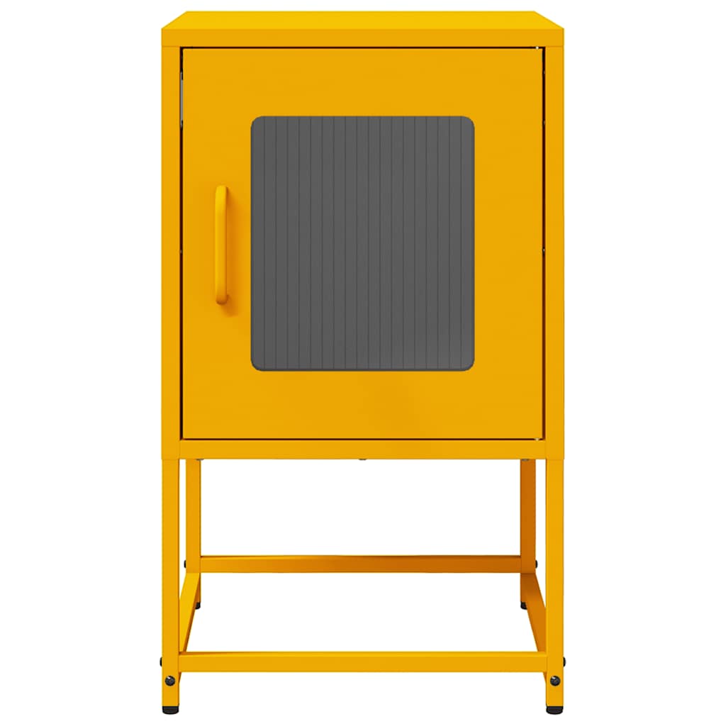 Mesa de cabeceira 36x39x60,5 cm aço laminado a frio mostarda