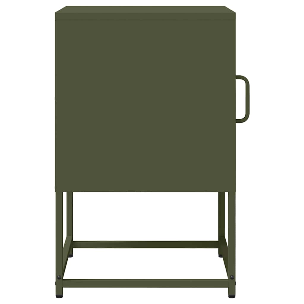 Mesa cabeceira 36x39x60,5 cm aço laminado a frio verde-azeitona