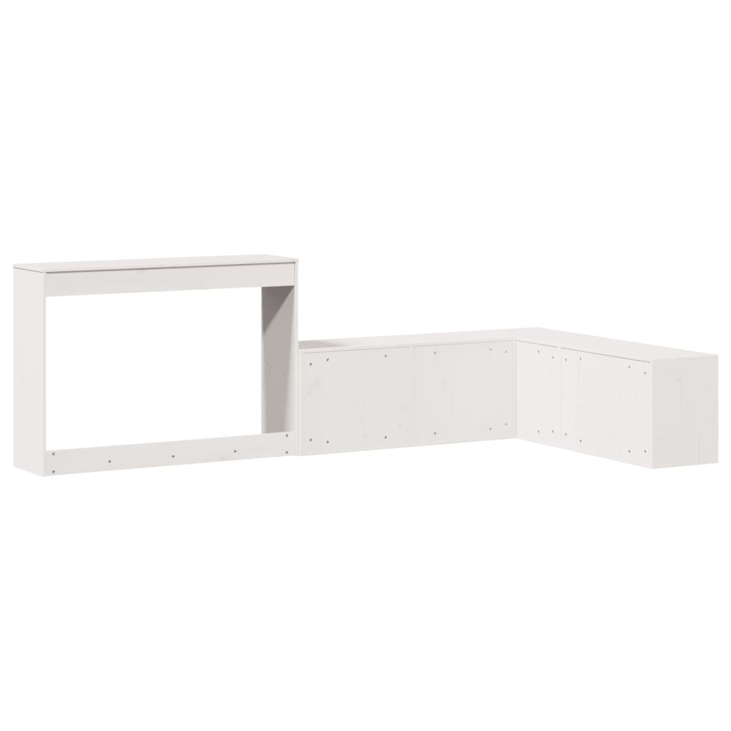 Mesa cabeceira c/ secretária 232x112x75 cm pinho maciço branco
