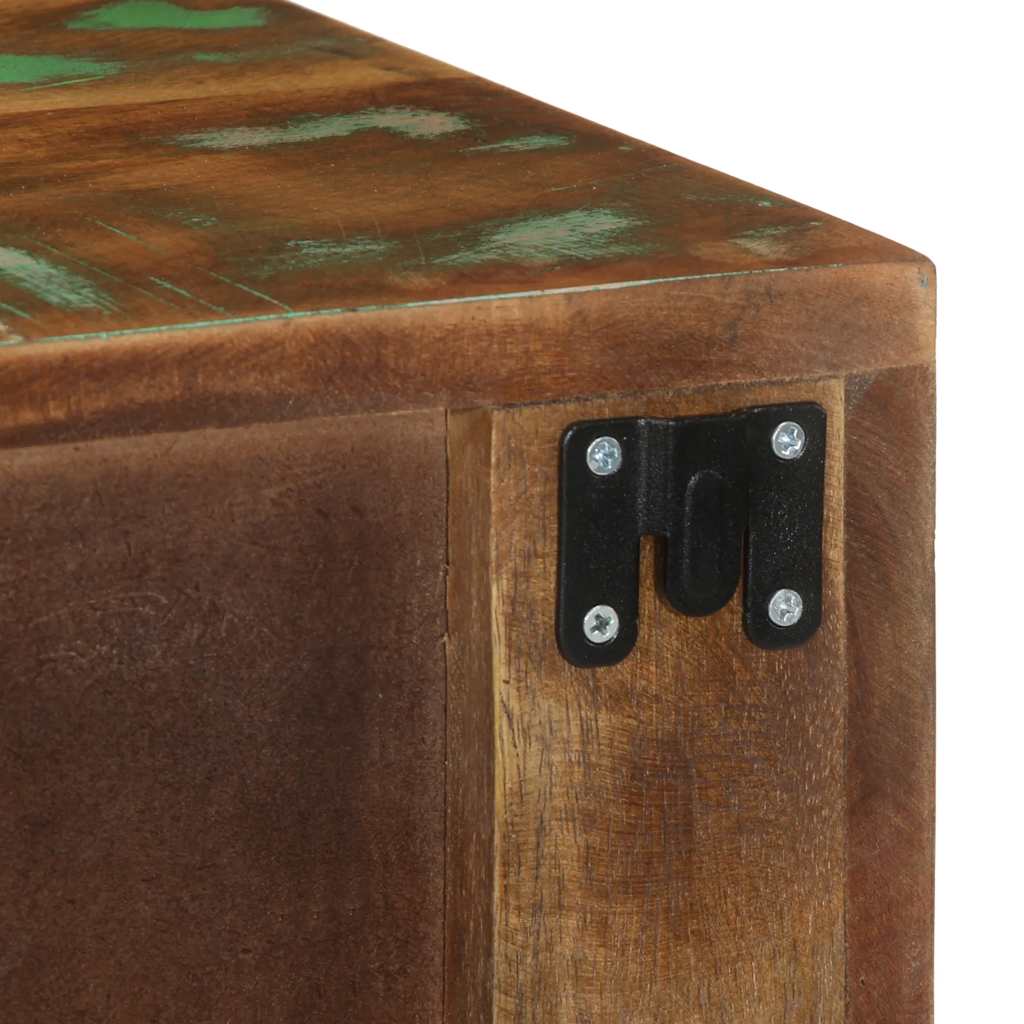 Wall mounted bedside tables 2 pcs solid reclaimed wood