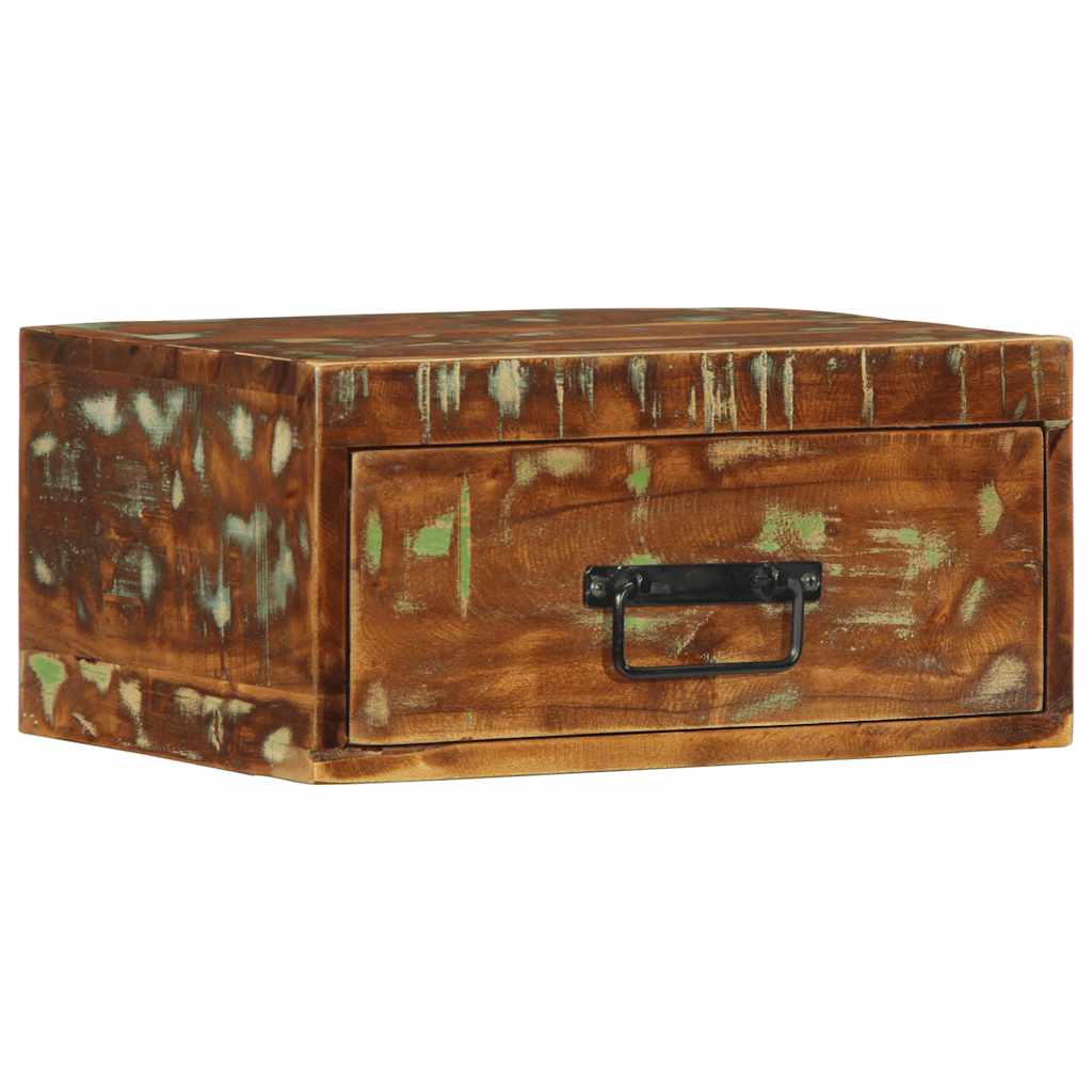 Wall mounted bedside tables 2 pcs solid reclaimed wood