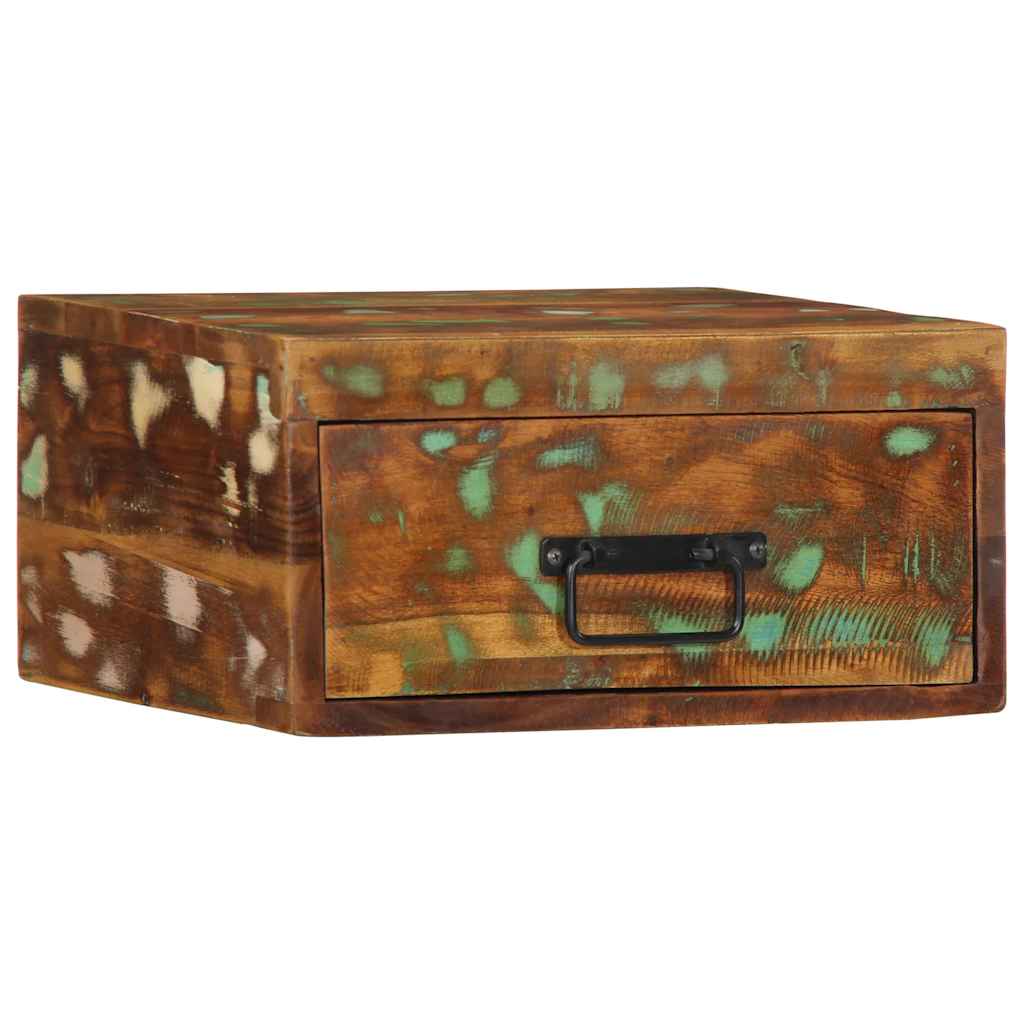 Wall mounted bedside tables 2 pcs solid reclaimed wood