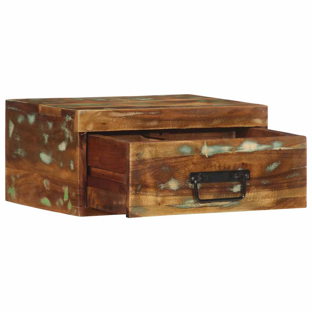 Wall mounted bedside tables 2 pcs solid reclaimed wood