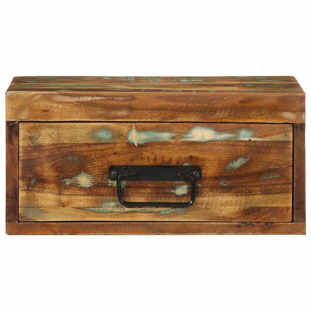 Wall mounted bedside tables 2 pcs solid reclaimed wood
