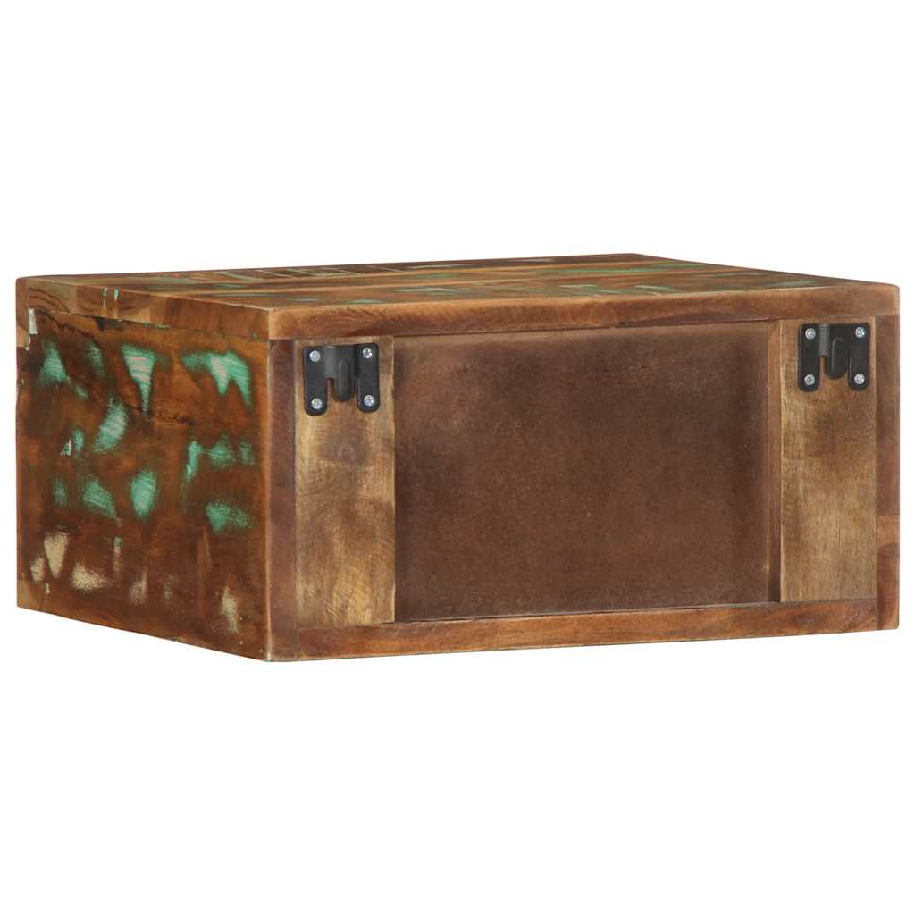 Wall mounted bedside tables 2 pcs solid reclaimed wood